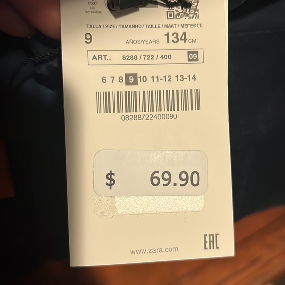 Zara kids blazer , navy blue size 9 - Picture 2 of 2